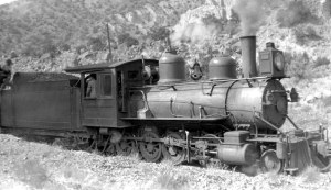 Denver and Rio Grand Railway Engine No. 220 at Embudo Station. Photo by Otto C. Perry via Denver Public Library and Wikimedia Commons